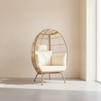 Woven Wicker Armchair with Cushion