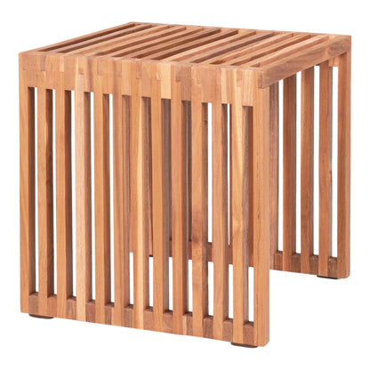 Mesa de Apoio Pego em Teca Maciça — 40 × 40 × 40 cm