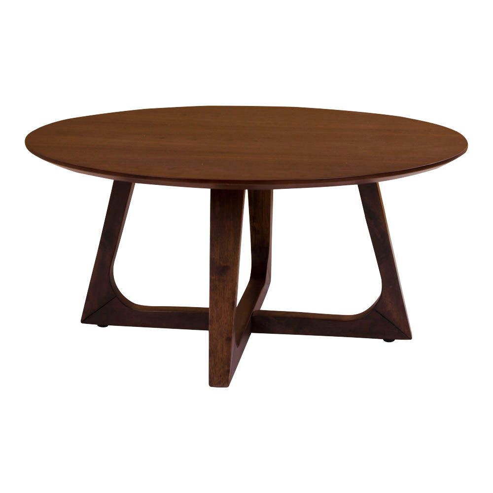 Mesa de Centro Hellerup em Folheado de Nogueira, Ø 75 cm