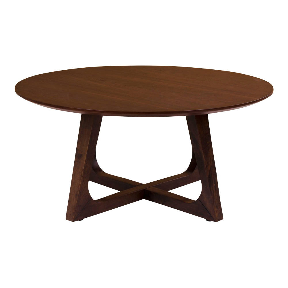 Mesa de Centro Hellerup em Folheado de Nogueira, Ø 75 cm