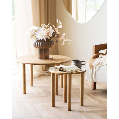 Jena Coffee Table in Natural Oak — Ø 70 × 40 cm