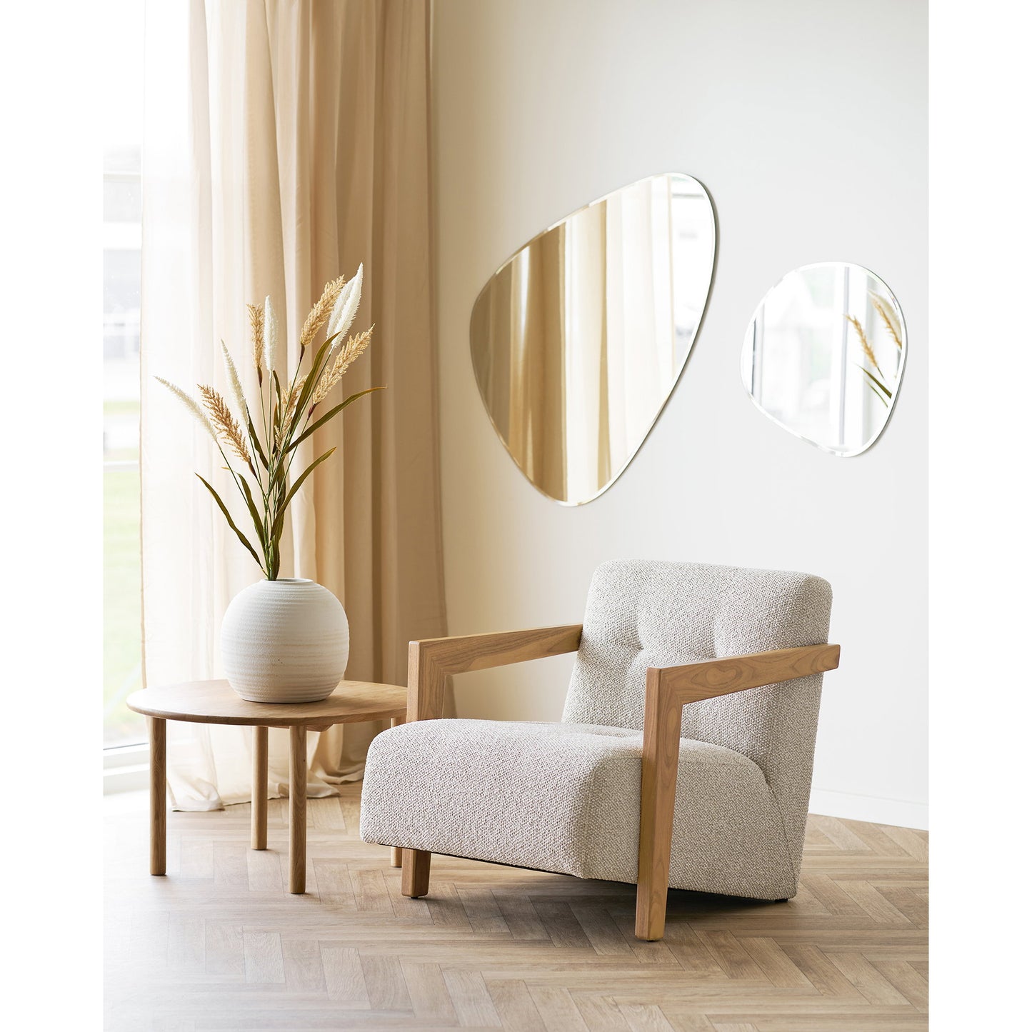 Jena Coffee Table in Natural Oak — Ø 70 × 40 cm