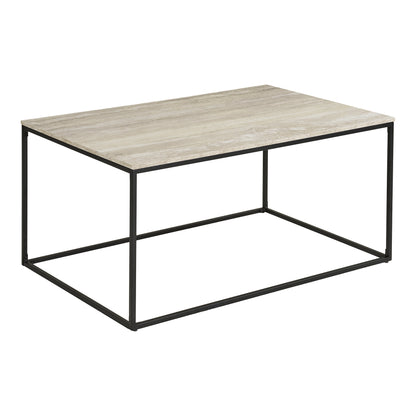 Mesa de Centro Vita com Tampo Aspecto Travertino — 90 × 60 × 45 cm