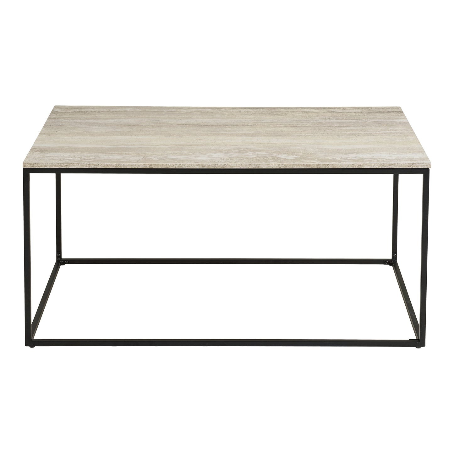 Mesa de Centro Vita com Tampo Aspecto Travertino — 90 × 60 × 45 cm