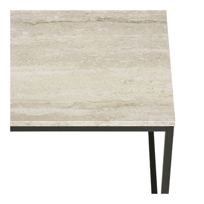 Mesa de Centro Vita com Tampo Aspecto Travertino — 90 × 60 × 45 cm