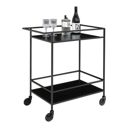 Carrinho de Bar Vita Preto com 2 Prateleiras — 68 × 40 × 79 cm
