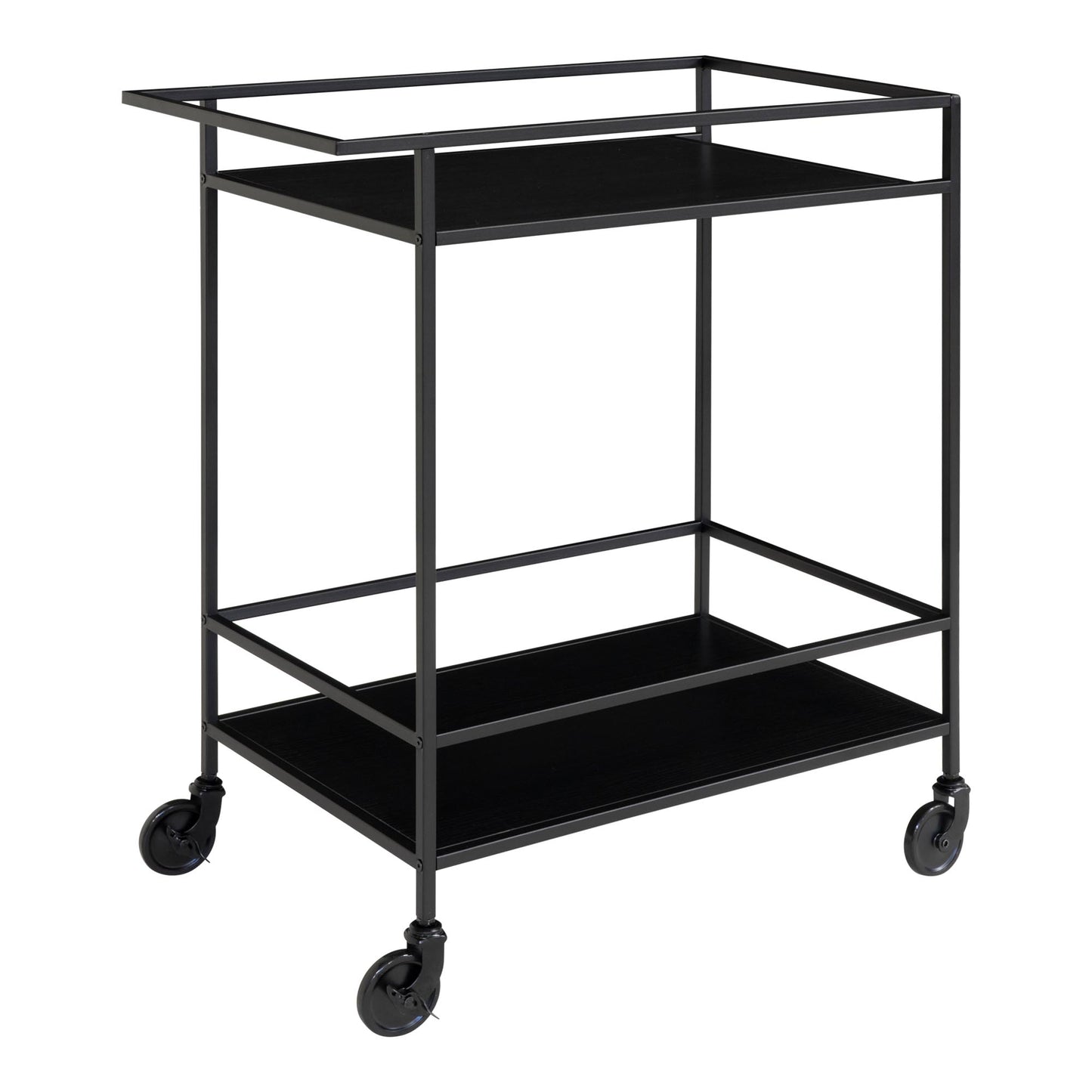 Carrinho de Bar Vita Preto com 2 Prateleiras — 68 × 40 × 79 cm