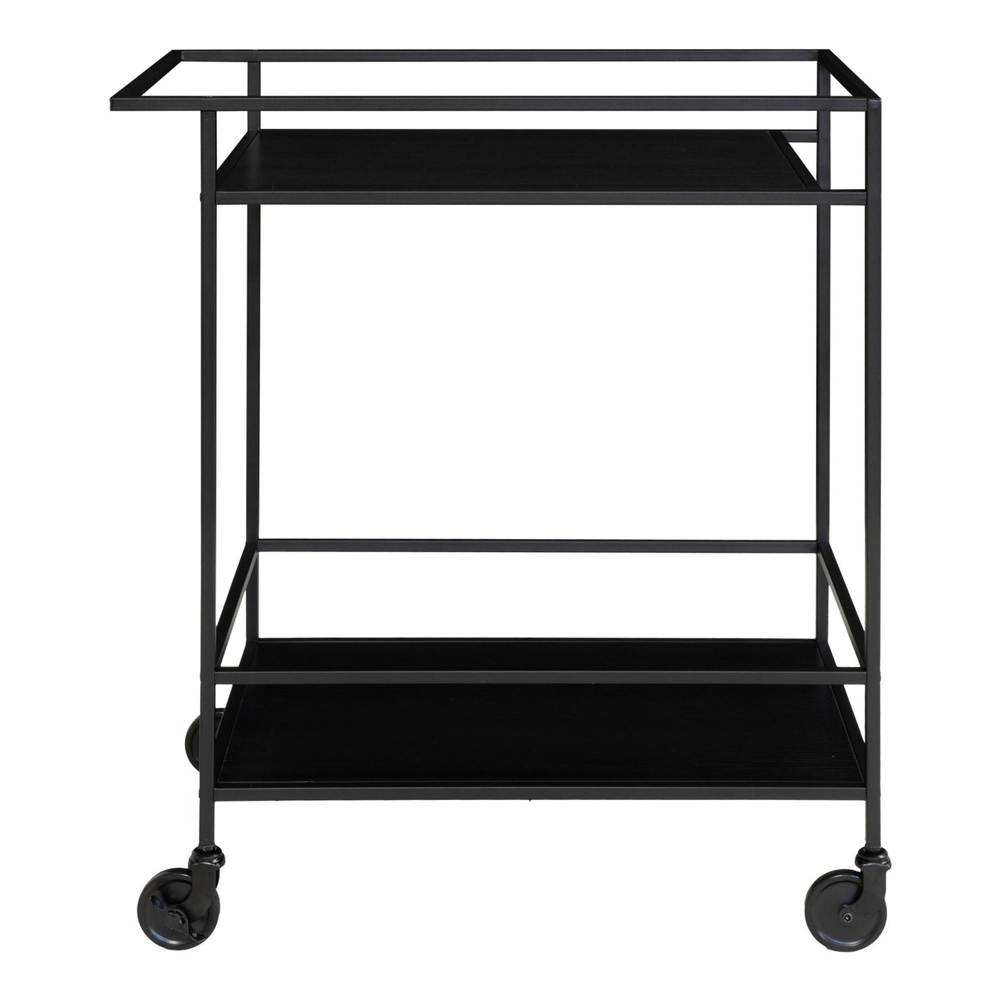 Carrinho de Bar Vita Preto com 2 Prateleiras — 68 × 40 × 79 cm