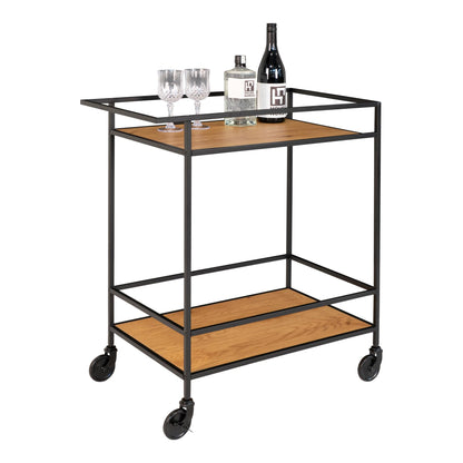 Carrinho de Bar Vita com Aspecto Carvalho — 68 × 40 × 79 cm