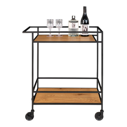 Carrinho de Bar Vita com Aspecto Carvalho — 68 × 40 × 79 cm