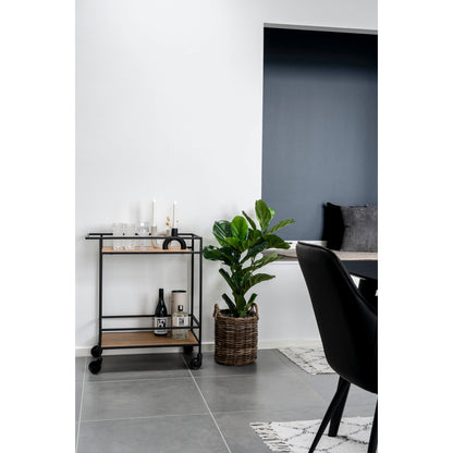 Carrinho de Bar Vita com Aspecto Carvalho — 68 × 40 × 79 cm