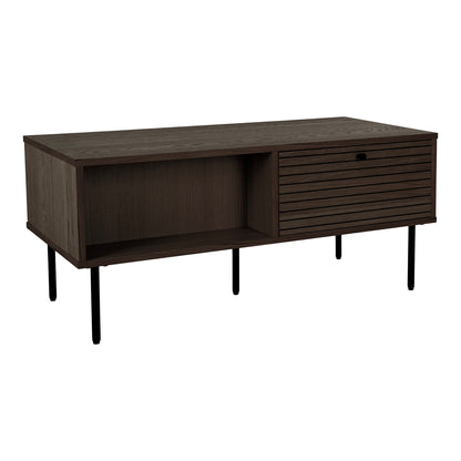 Kyoto Smoked Oak Coffee Table with 2 Drawers — 100 × 50 × 45 cm
