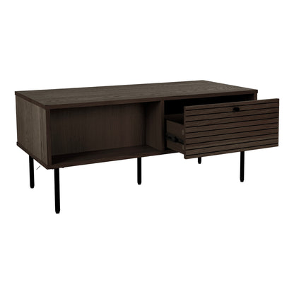Kyoto Smoked Oak Coffee Table with 2 Drawers — 100 × 50 × 45 cm