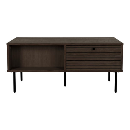 Kyoto Smoked Oak Coffee Table with 2 Drawers — 100 × 50 × 45 cm
