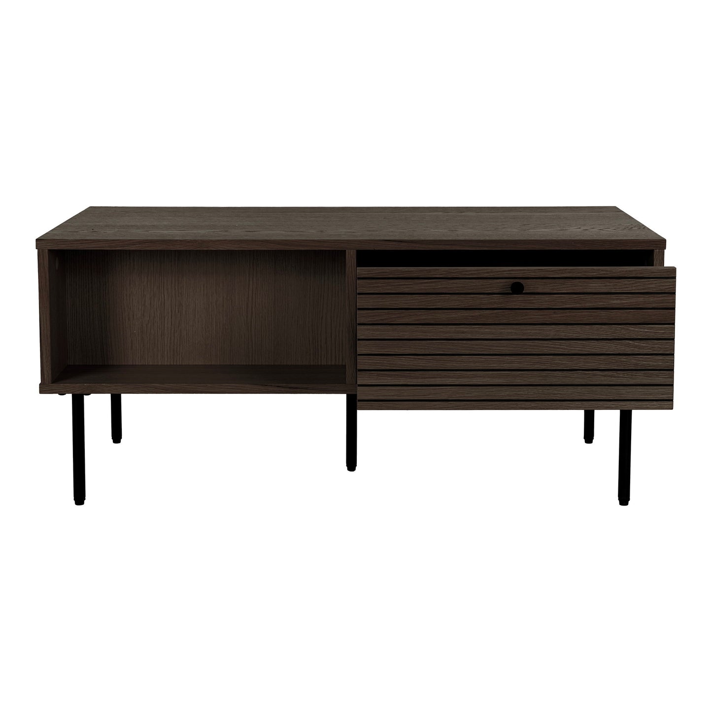 Kyoto Smoked Oak Coffee Table with 2 Drawers — 100 × 50 × 45 cm