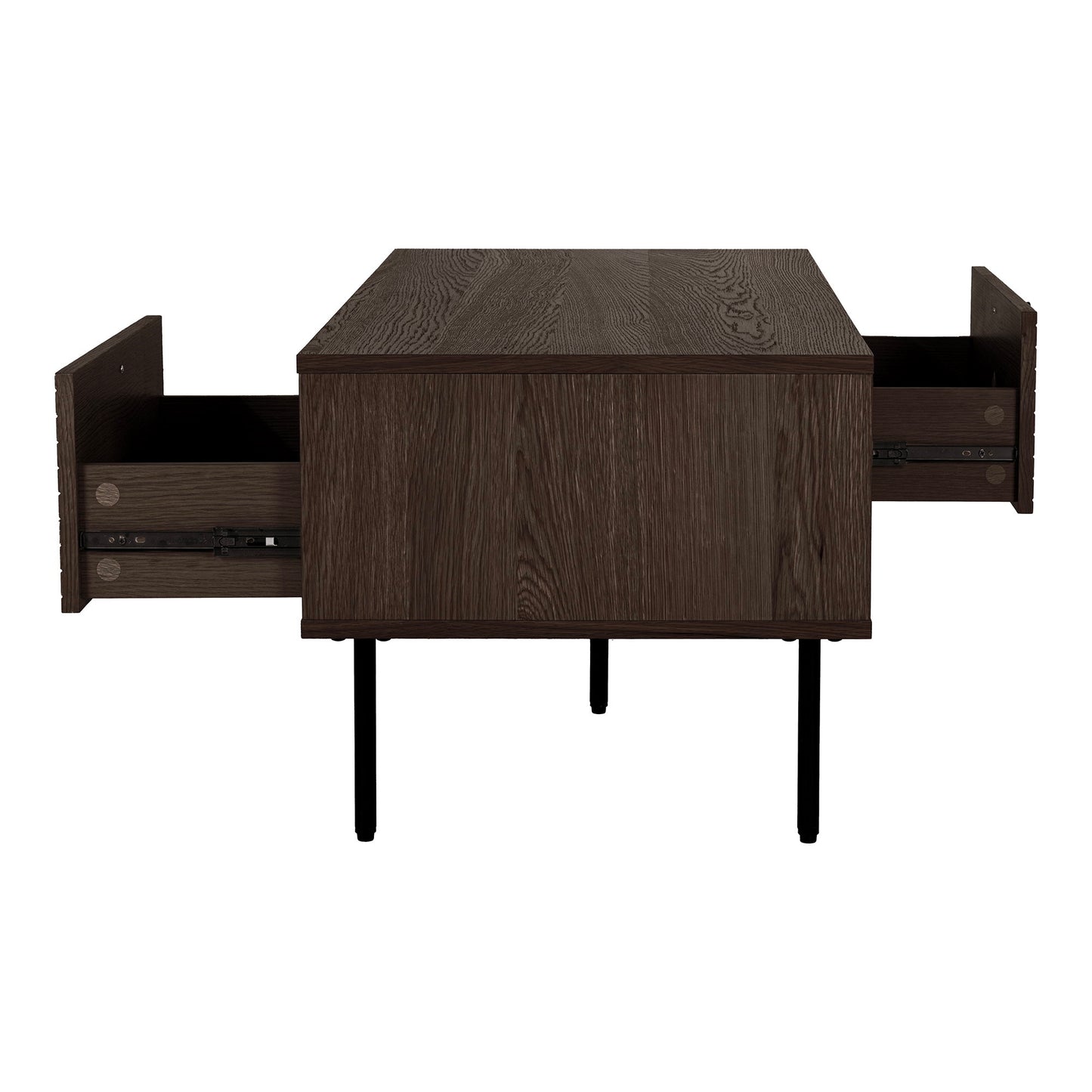 Kyoto Smoked Oak Coffee Table with 2 Drawers — 100 × 50 × 45 cm