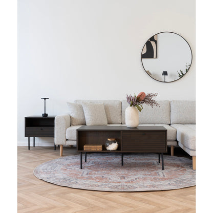 Kyoto Smoked Oak Coffee Table with 2 Drawers — 100 × 50 × 45 cm