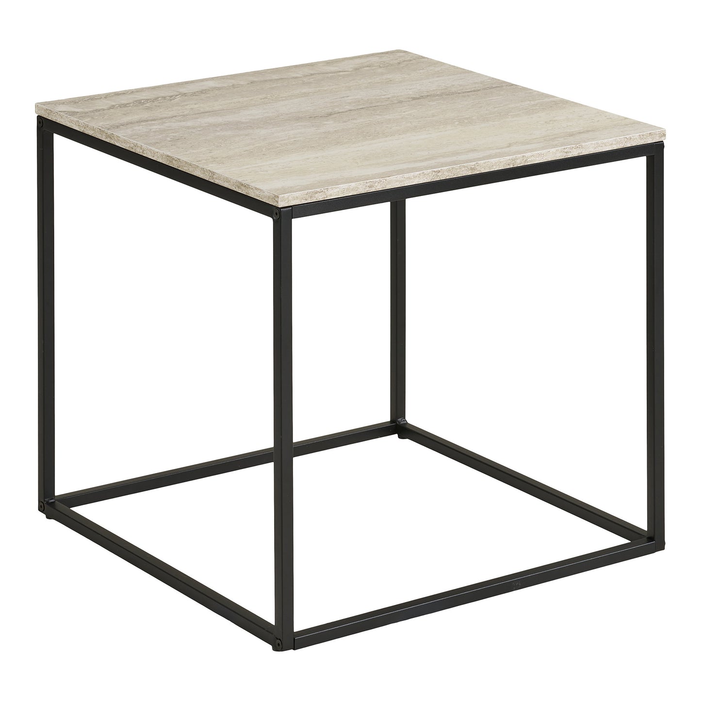 Mesa Lateral Vita com Aspecto Travertino — 45 × 45 × 45 cm