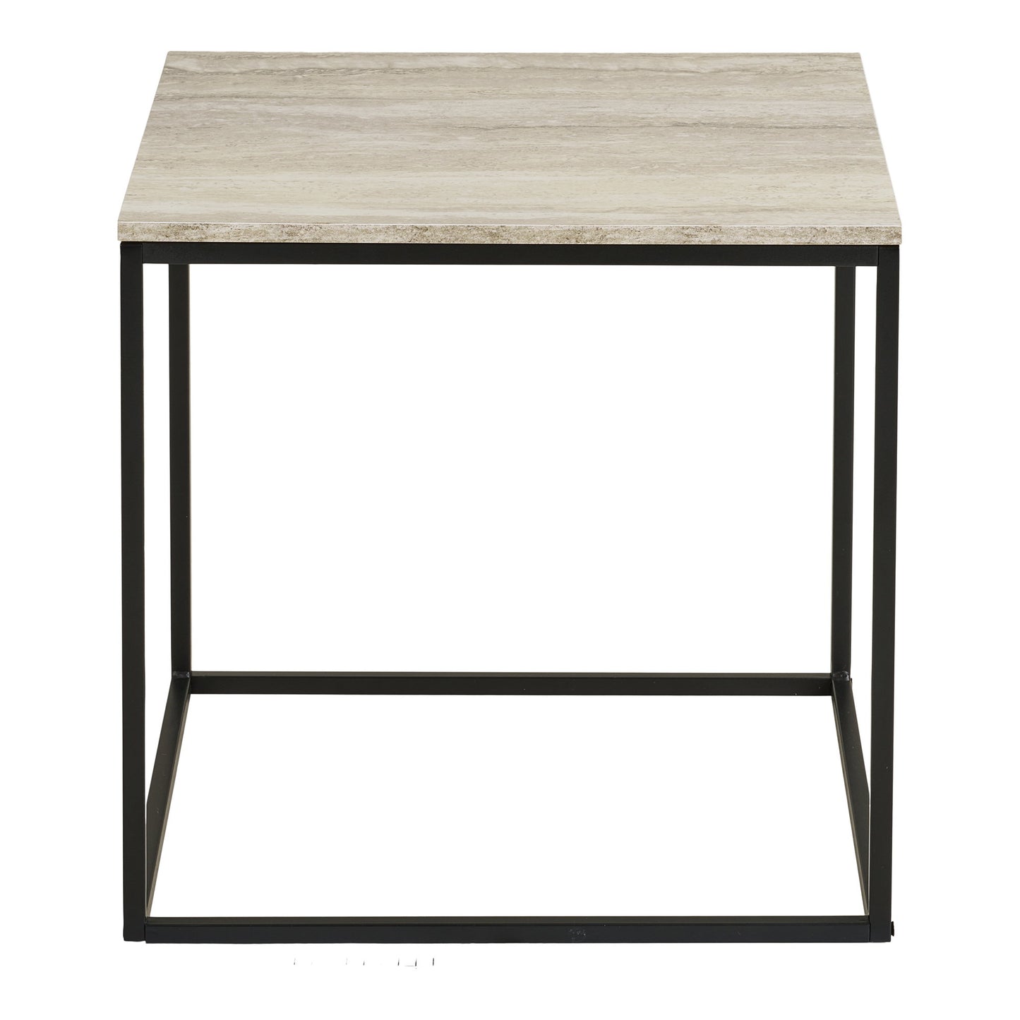 Mesa Lateral Vita com Aspecto Travertino — 45 × 45 × 45 cm
