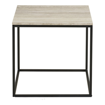 Mesa Lateral Vita com Aspecto Travertino — 45 × 45 × 45 cm