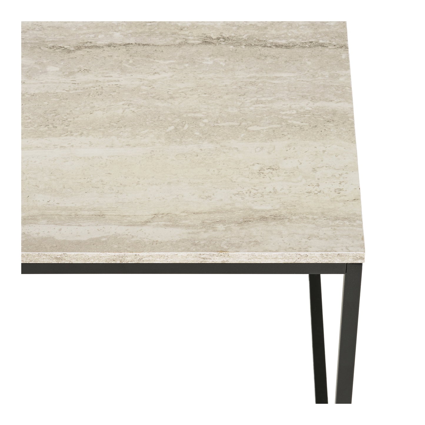 Mesa Lateral Vita com Aspecto Travertino — 45 × 45 × 45 cm