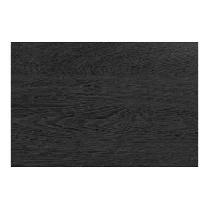 Nikko Curved Slatted Two-Door Side Table, Black — 45 × 40 × 50.5 cm