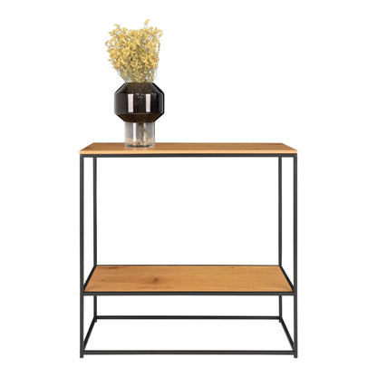 Consola Vita com 2 Prateleiras, Carvalho — 80 × 36 × 80 cm