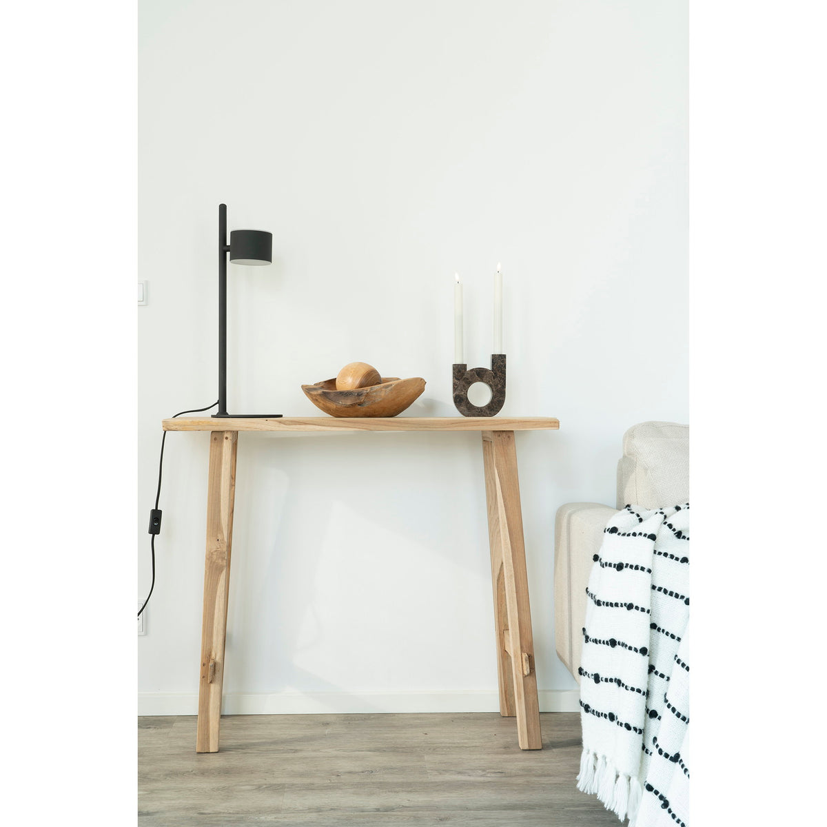 Consola Girona em Teca Natural — 90 × 30 × 80 cm
