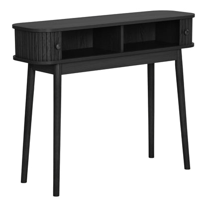 Aparador Nikko em MDF e Pinho, Preto com 2 Portas — 100 × 30 × 80 cm