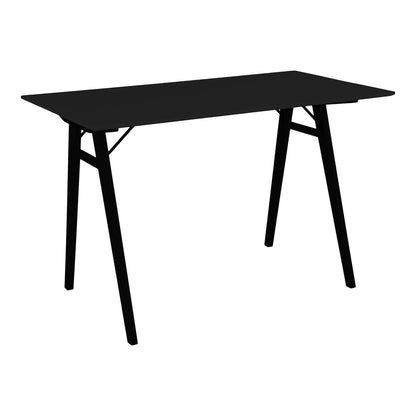Secretária Vojens em MDF e Seringueira, Preta — 120 × 60 × 75 cm