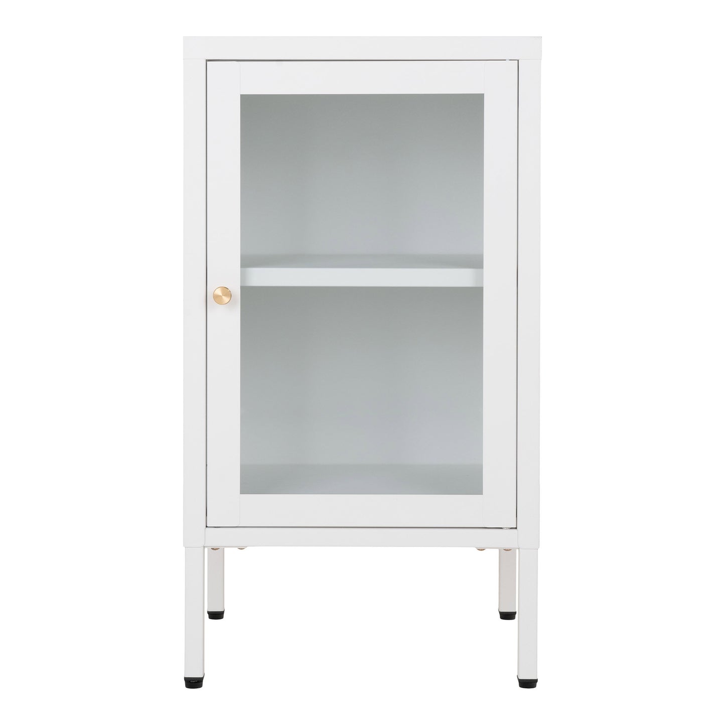 Armário Dalby com Porta de Vidro, Aço Branco — 38 × 35 × 70 cm