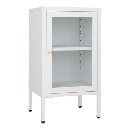 Armário Dalby com Porta de Vidro, Aço Branco — 38 × 35 × 70 cm