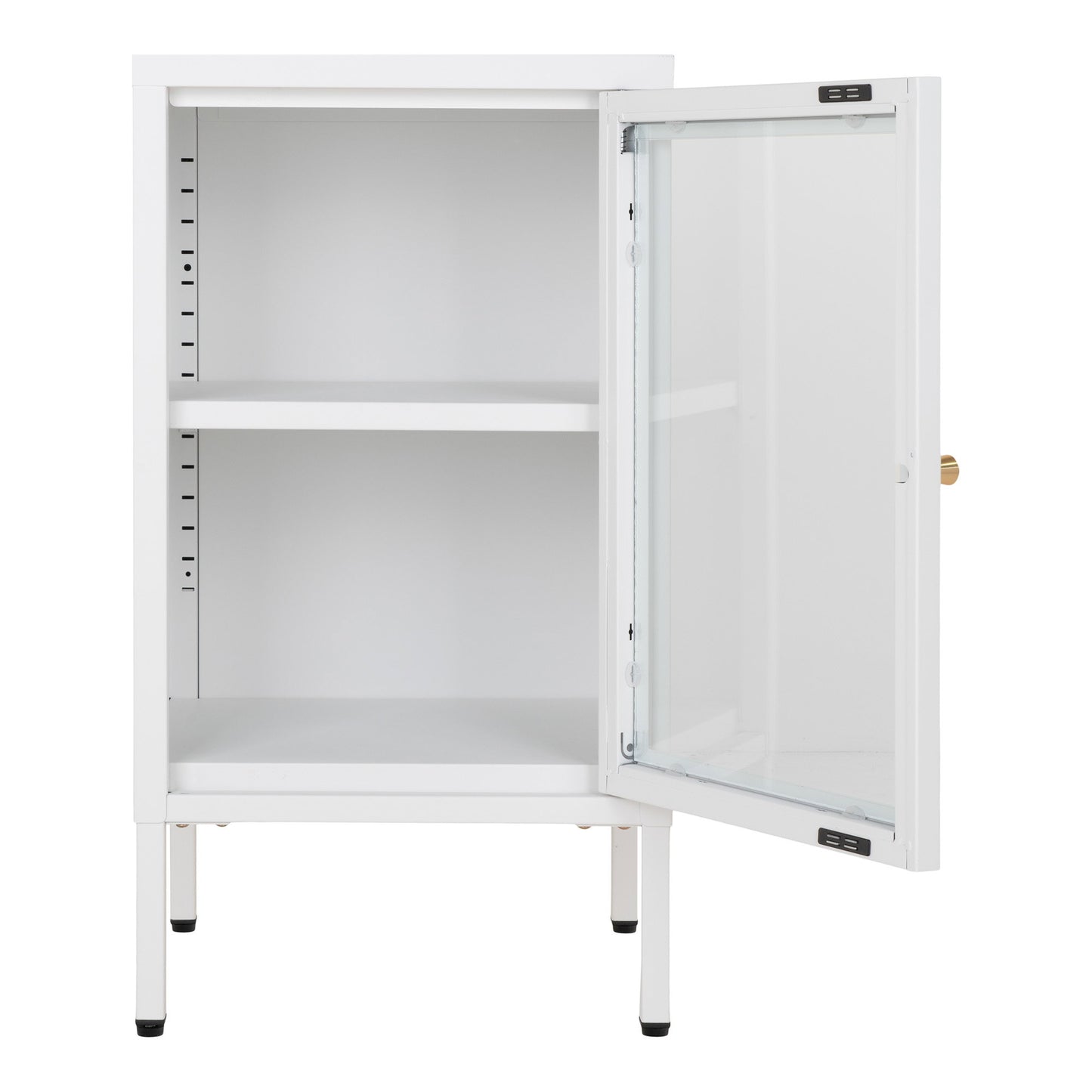 Armário Dalby com Porta de Vidro, Aço Branco — 38 × 35 × 70 cm