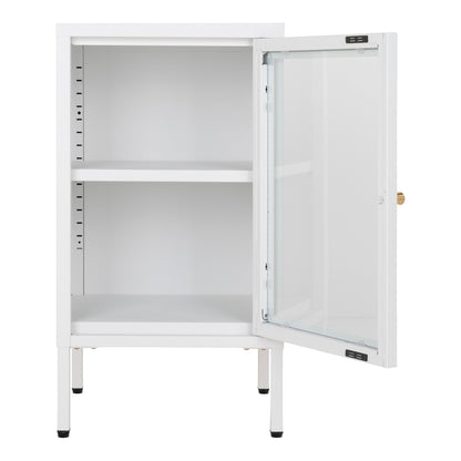 Armário Dalby com Porta de Vidro, Aço Branco — 38 × 35 × 70 cm