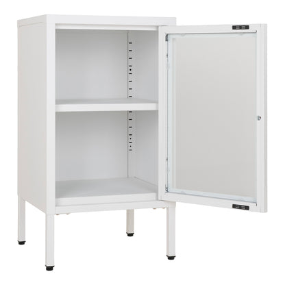 Armário Dalby com Porta de Vidro, Aço Branco — 38 × 35 × 70 cm