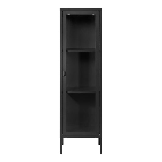 Vitrine Slim Brisbane em Aço Preto, 40 × 35 × 140 cm