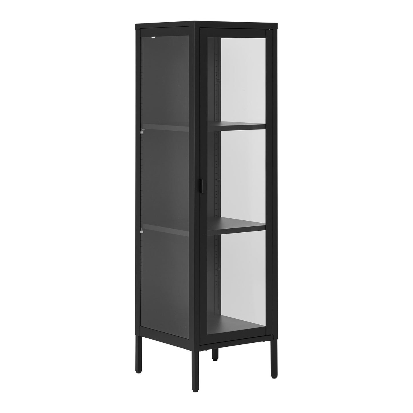 Vitrine Slim Brisbane em Aço Preto, 40 × 35 × 140 cm