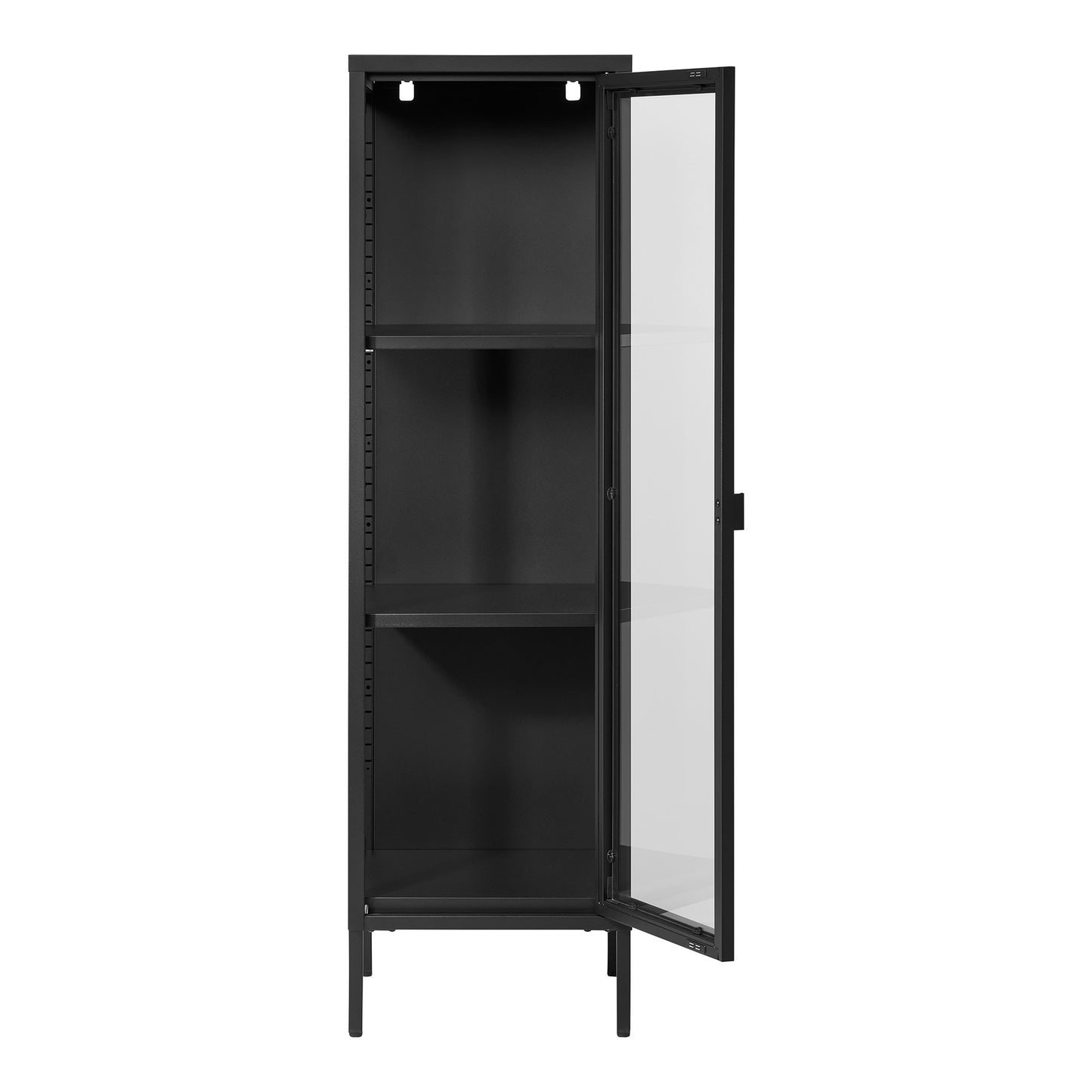 Vitrine Slim Brisbane em Aço Preto, 40 × 35 × 140 cm