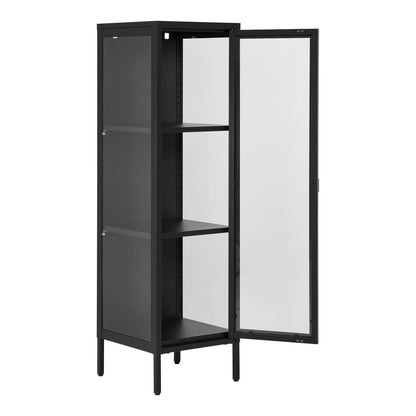 Vitrine Slim Brisbane em Aço Preto, 40 × 35 × 140 cm