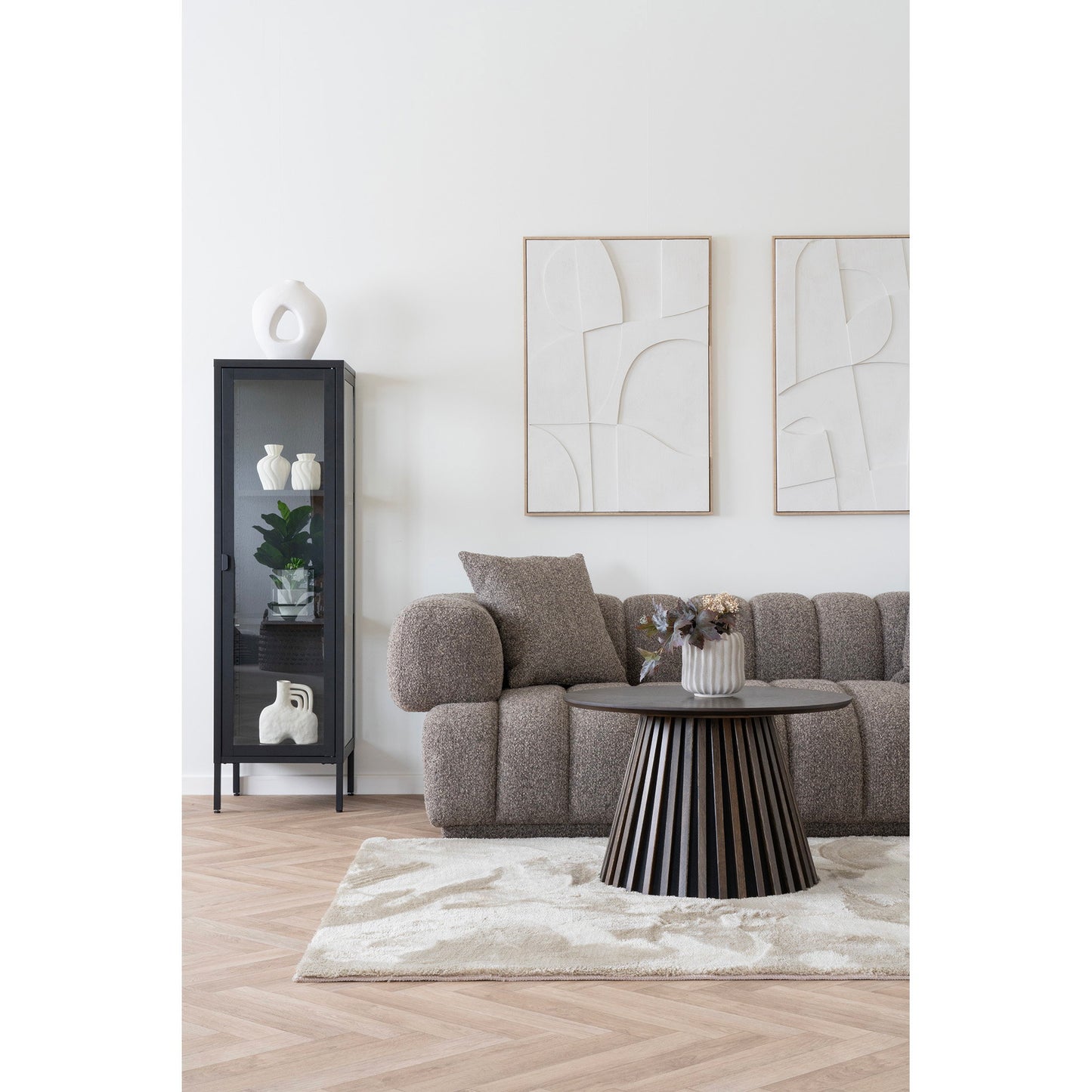 Vitrine Slim Brisbane em Aço Preto, 40 × 35 × 140 cm