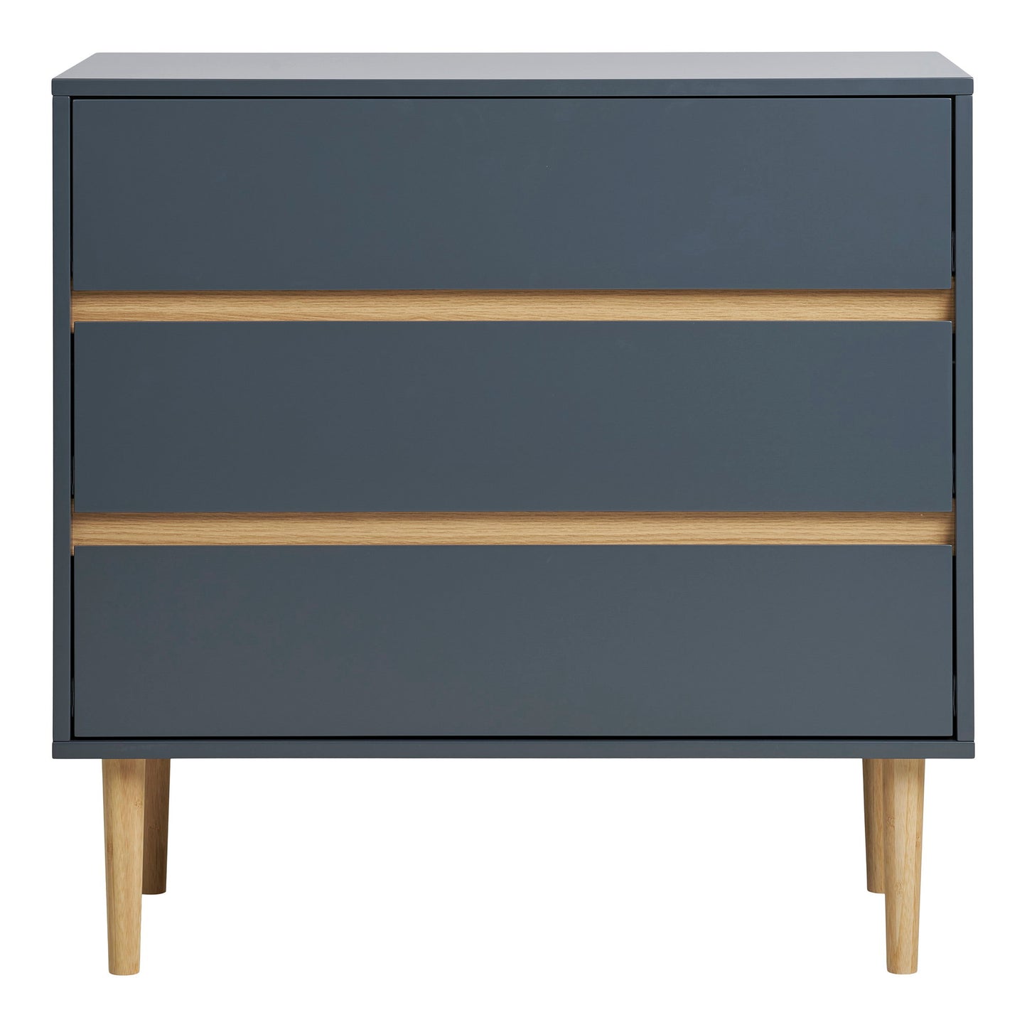Cómoda Bisley com 3 Gavetas, Cinzento-Escuro — 80 × 40 × 80 cm