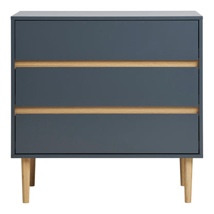 Cómoda Bisley com 3 Gavetas, Cinzento-Escuro — 80 × 40 × 80 cm