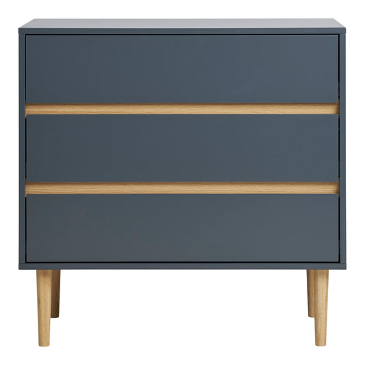 Cómoda Bisley com 3 Gavetas, Cinzento-Escuro — 80 × 40 × 80 cm