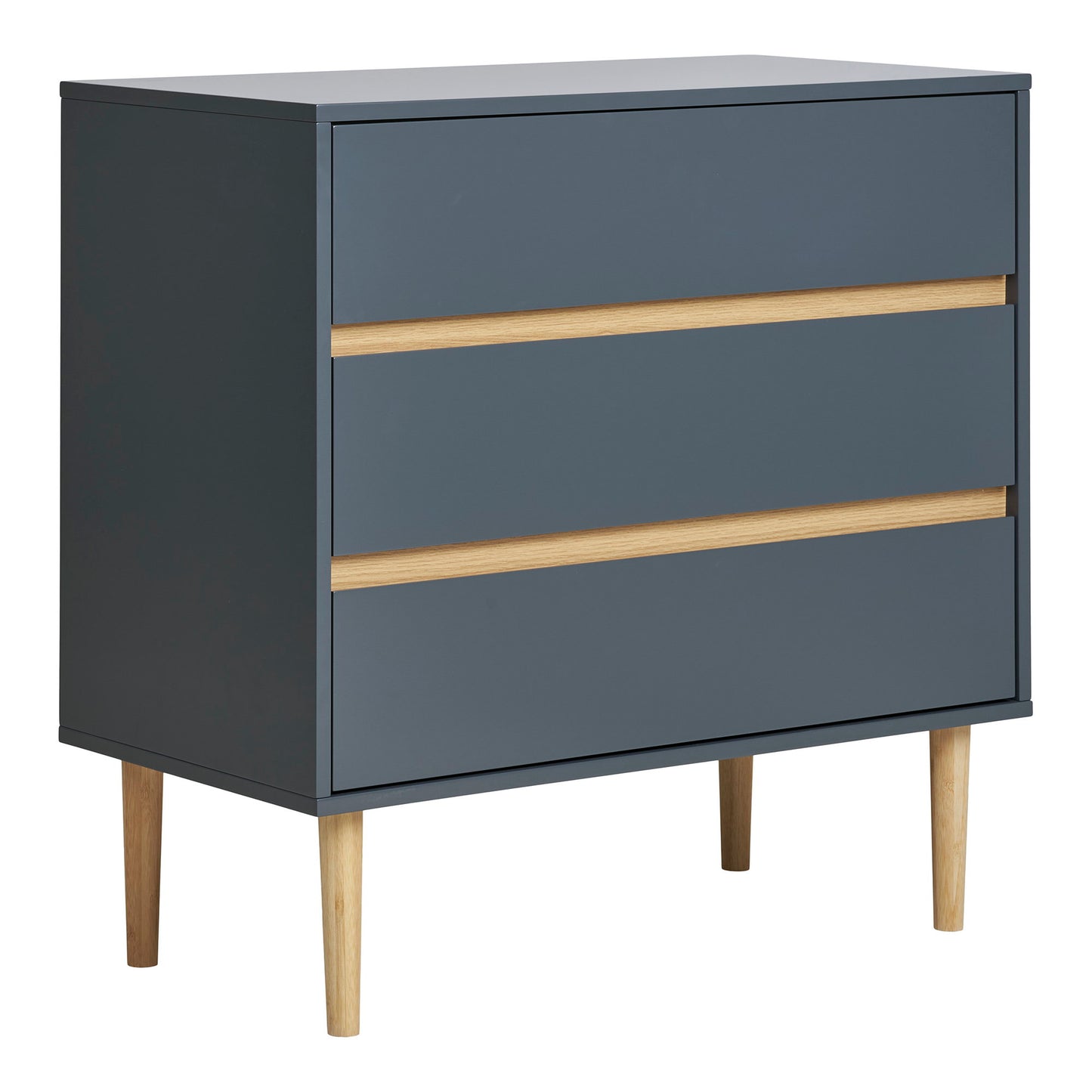 Cómoda Bisley com 3 Gavetas, Cinzento-Escuro — 80 × 40 × 80 cm