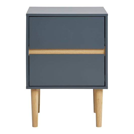 Mesa Lateral Bisley com 2 Gavetas, Cinzento-Escuro — 40 × 35 × 55 cm