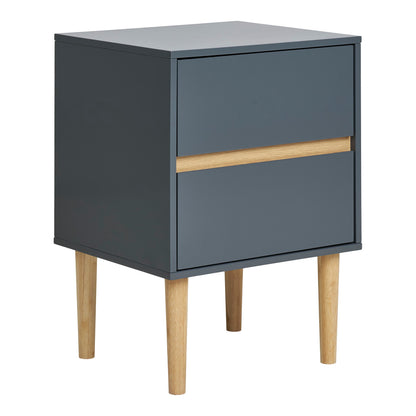 Mesa Lateral Bisley com 2 Gavetas, Cinzento-Escuro — 40 × 35 × 55 cm