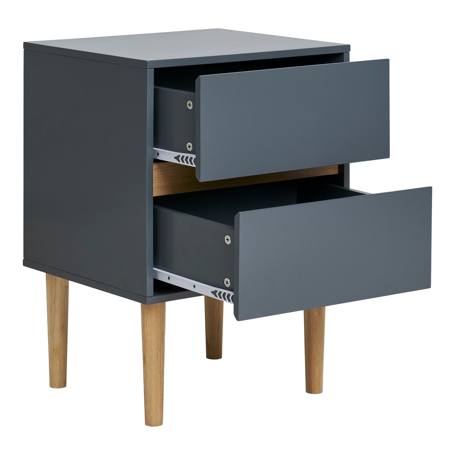 Mesa Lateral Bisley com 2 Gavetas, Cinzento-Escuro — 40 × 35 × 55 cm