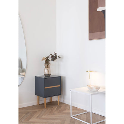Mesa Lateral Bisley com 2 Gavetas, Cinzento-Escuro — 40 × 35 × 55 cm