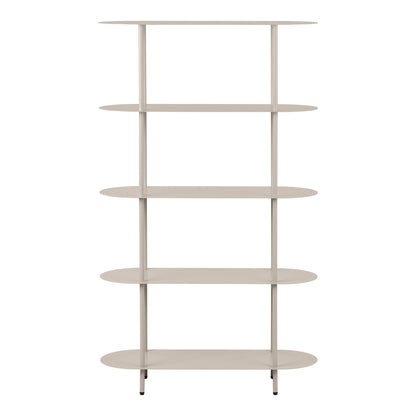 Rieti Sand Metal Bookshelf, 5 Shelves — 90 × 31 × 150 cm