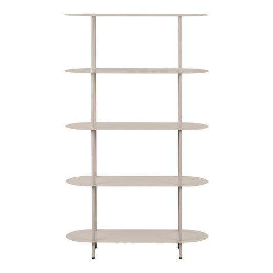 Estante Rieti em Metal Areia, 5 Prateleiras — 90 × 31 × 150 cm